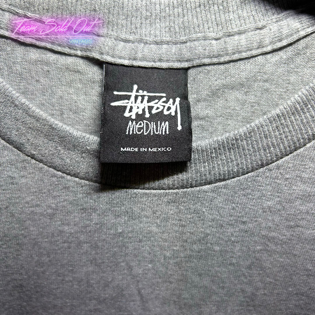 Vintage New Stussy Grey Increase The Peace Tee T-Shirt Medium