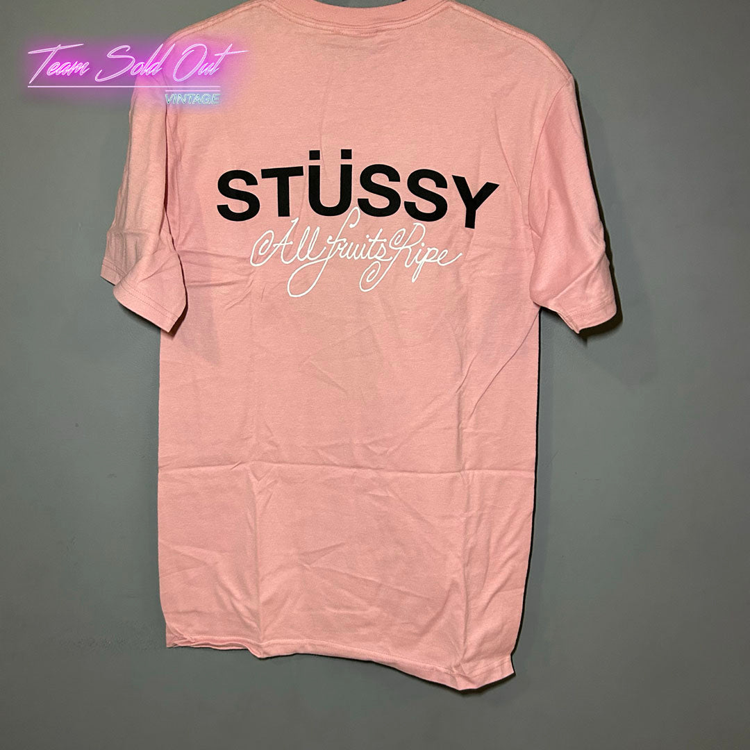 Vintage New Stussy Dusty Rose All Fruits Ripe Tee T-Shirt Small