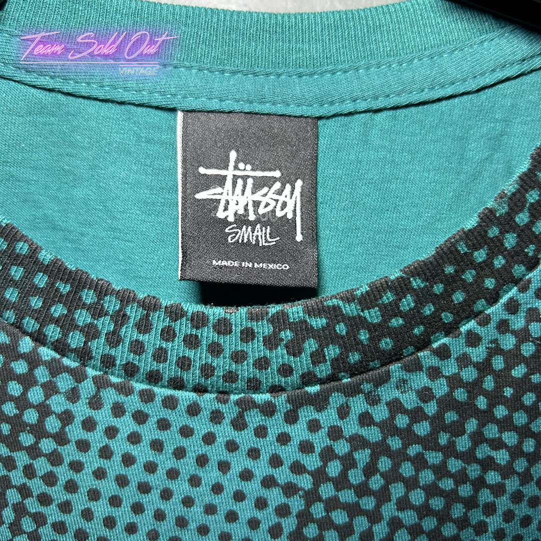 Vintage New Stussy Green Tosh Tee T-Shirt Small