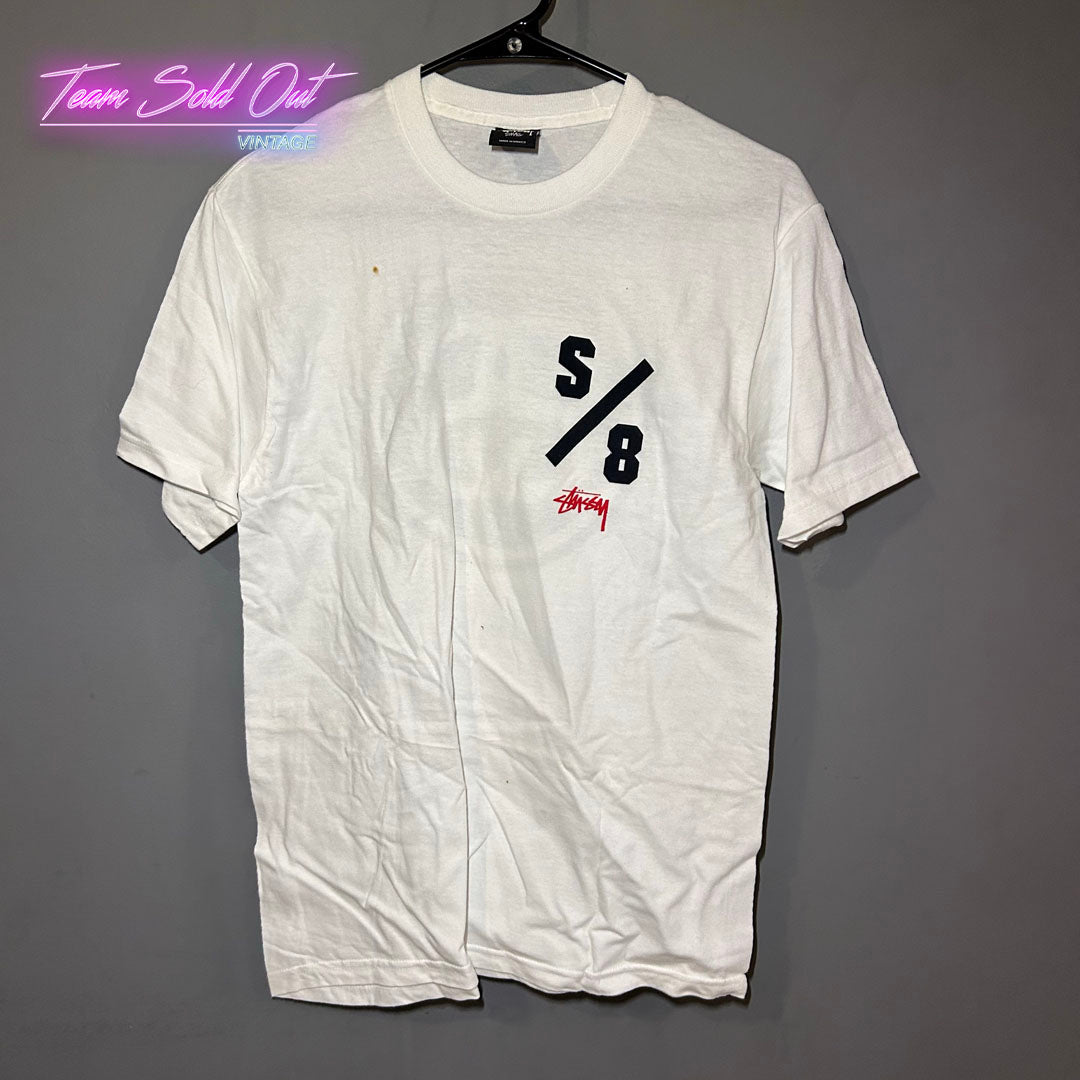 Vintage New White S 8 Tee T-Shirt Small
