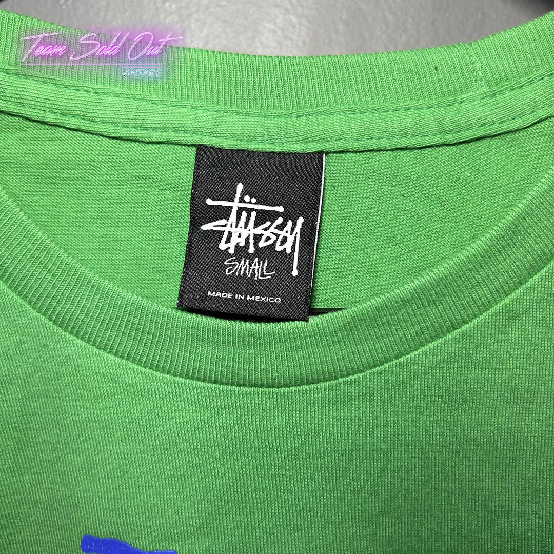 Vintage New Stussy Green Rydimz To Spare Tee T-Shirt Small