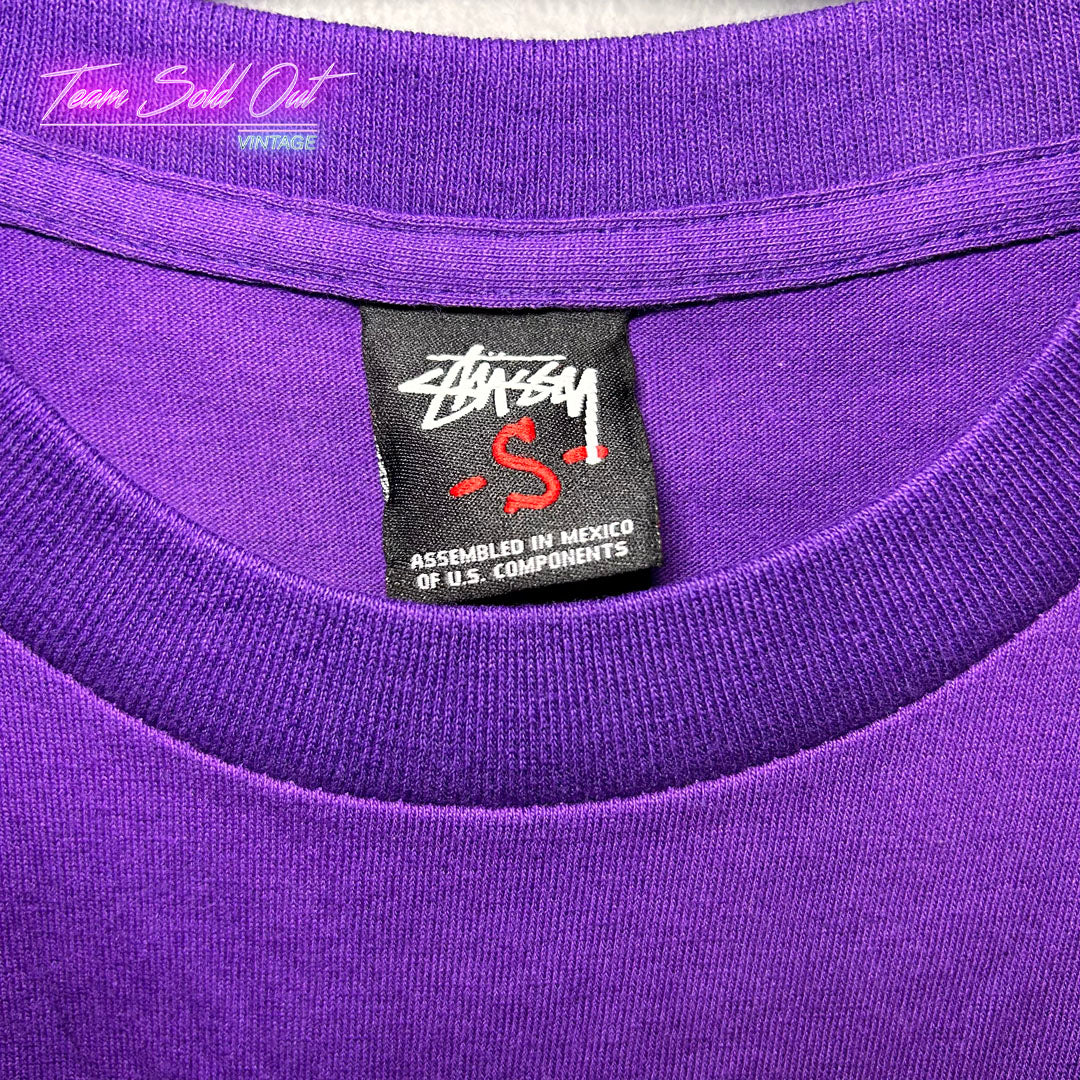 Vintage New Stussy Purple Knives Skull Tee T-Shirt Small