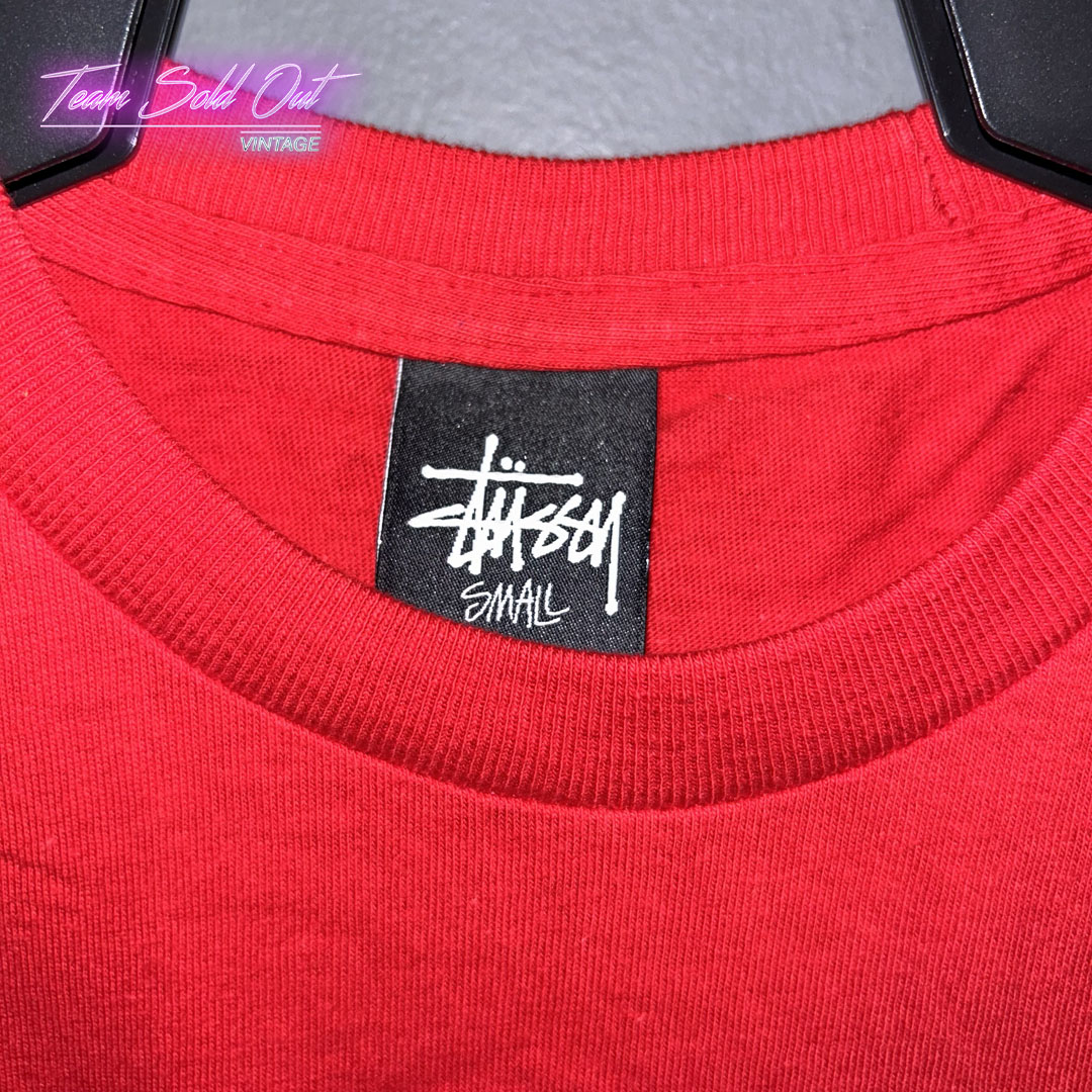 Vintage New Stussy Red Skull Tee T-Shirt Small
