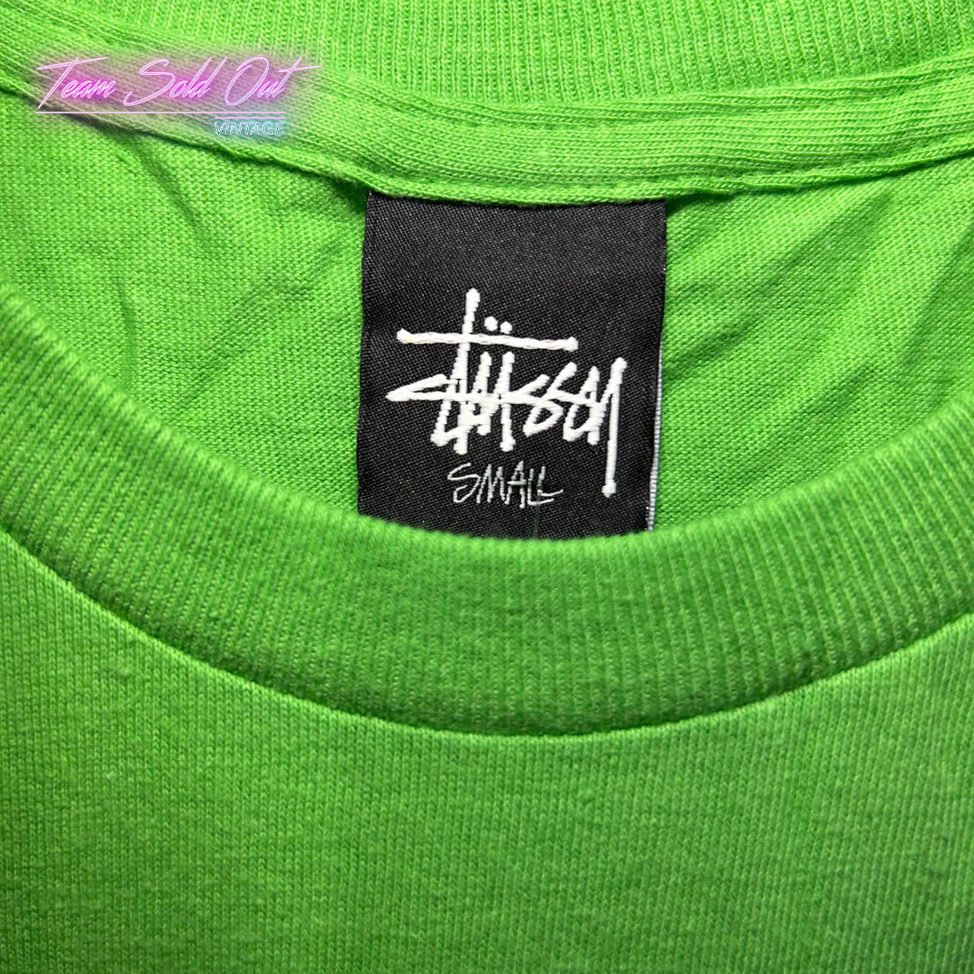 Vintage New Stussy Green Money Folda Tee T-Shirt Small
