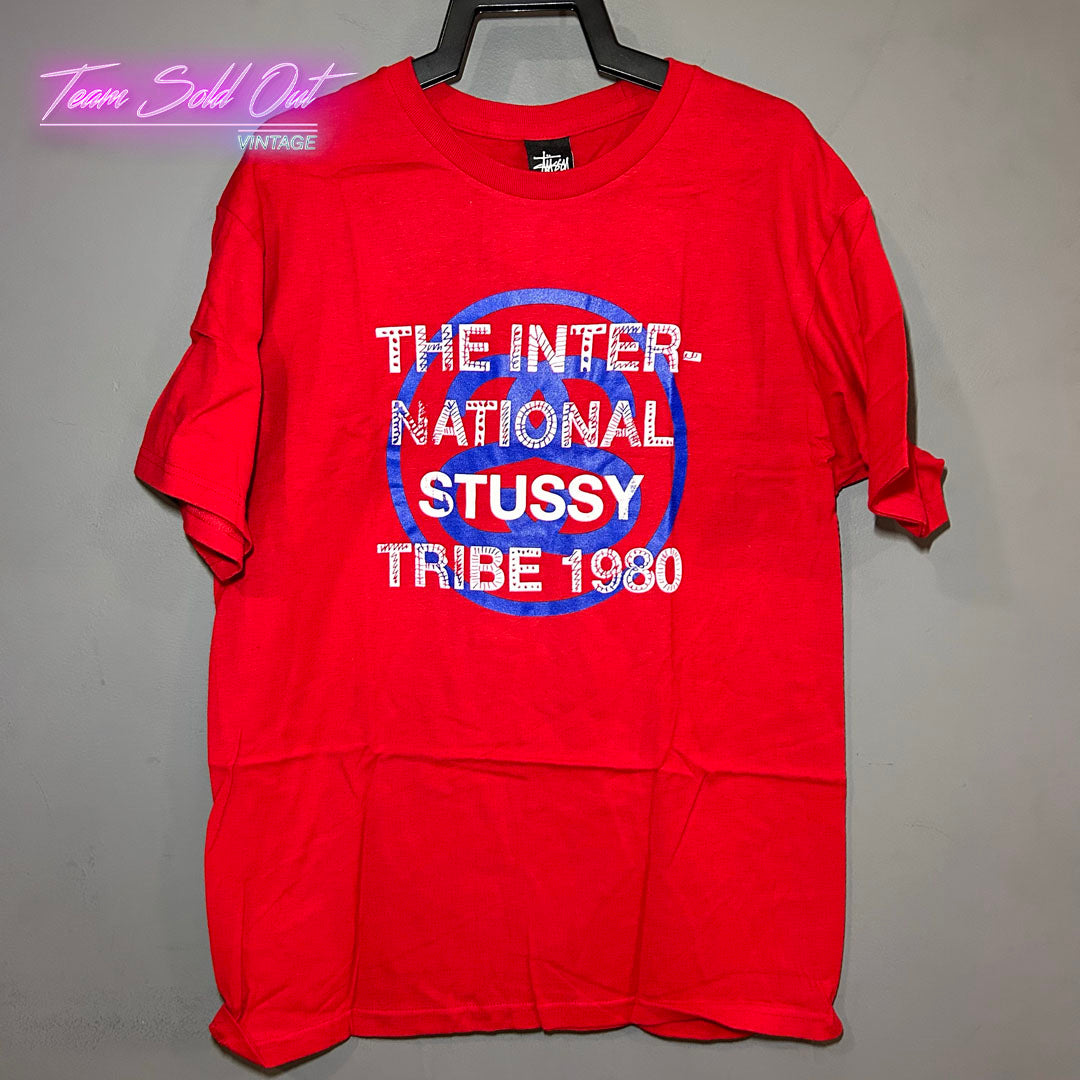 Vintage New Stussy Red IST Link Tee T-Shirt Medium