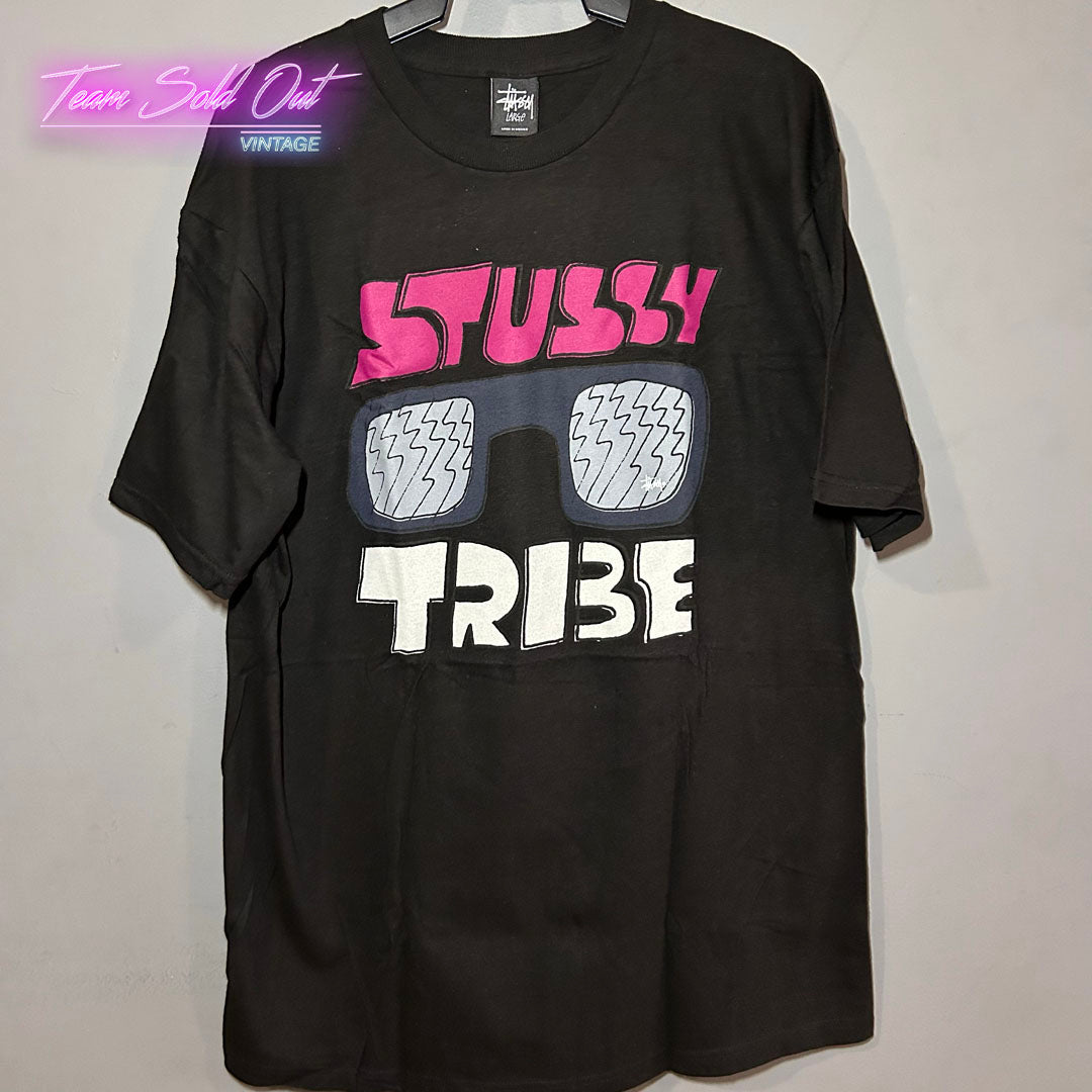 Vintage New Stussy Black Stussy Tribe Tee T-Shirt Large