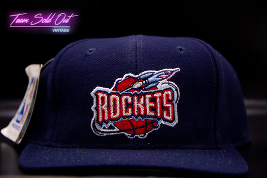 Vintage Twins 1990 Houston Rockets Plain Logo Snapback Hat NBA