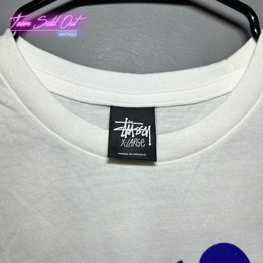 Vintage New Stussy White Stand Firm Tee T-Shirt XL