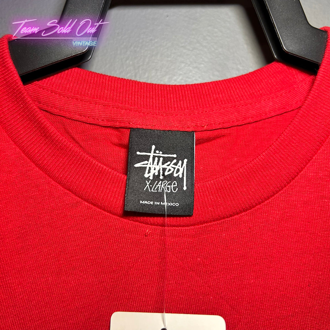 Vintage New Stussy Red Camo No 4 Tee T-Shirt XL