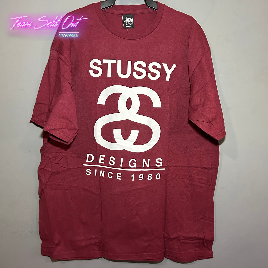 Vintage New Stussy Wine SS Since 80 Tee T-Shirt Medium