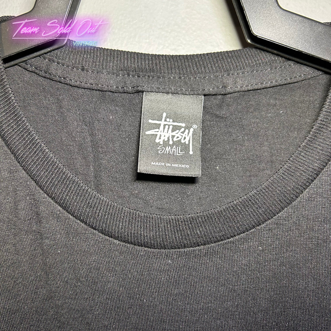 Vintage New Stussy Black Reflective S 1980 Tee T-Shirt Small