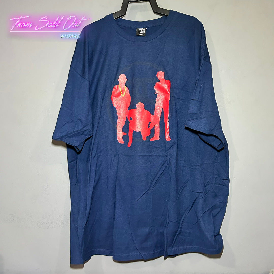 Vintage New Stussy Navy Link Posse Tee T-Shirt Small
