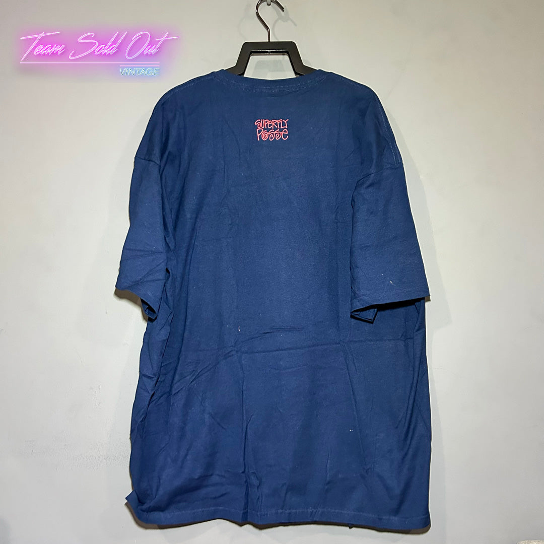 Vintage New Stussy Navy Link Posse Tee T-Shirt Small