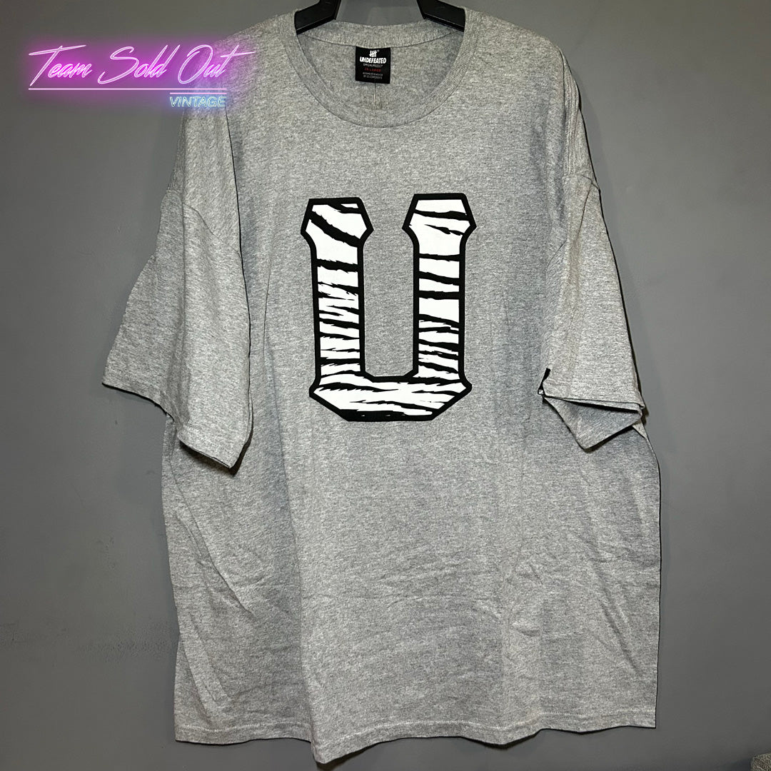 Vintage New Undefeated Grey U Tiger SS Tee T-Shirt XXL (2XL)