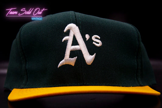 Vintage 1988 American Needle Oakland Athletics Plain Logo Snapback Hat MLB