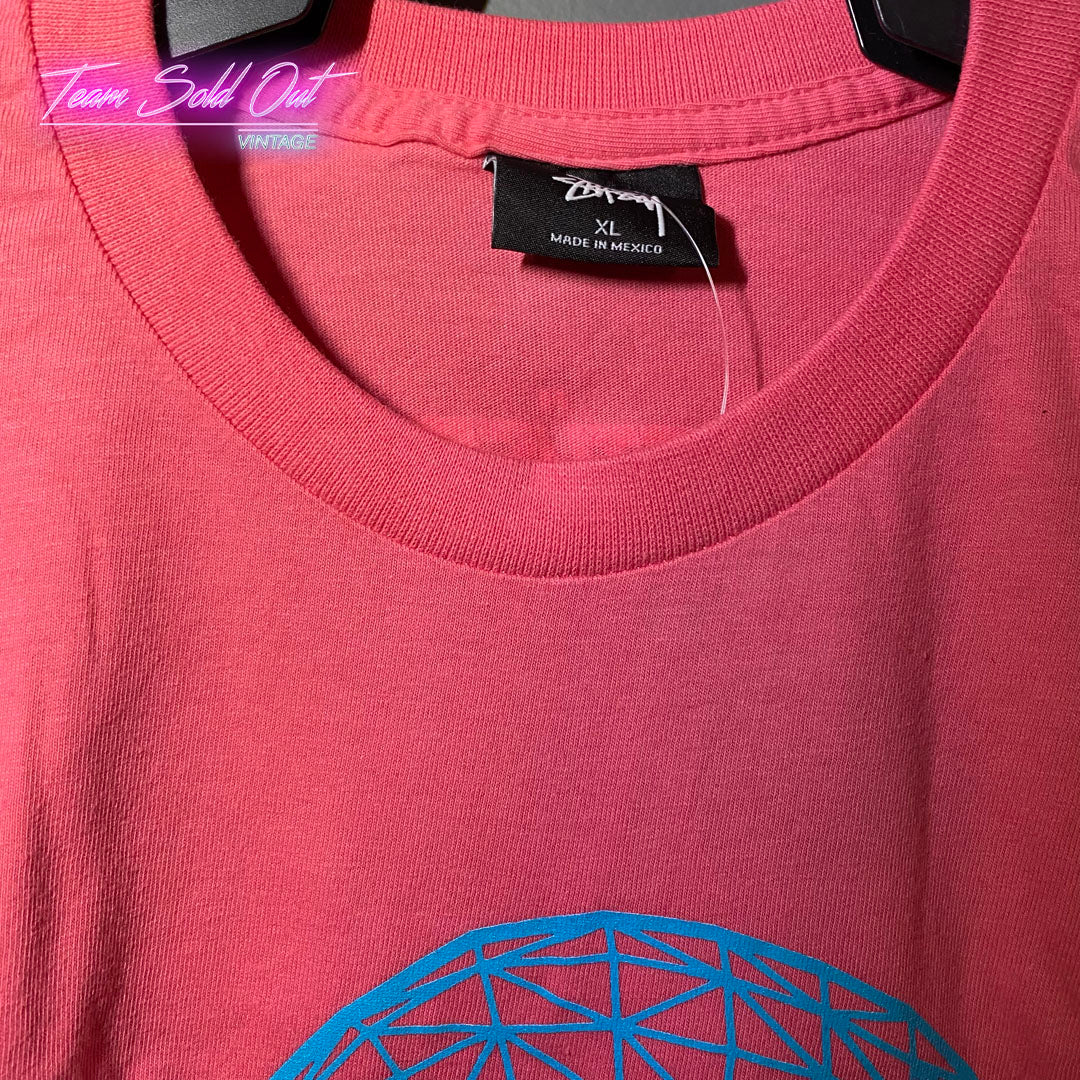 Vintage New Stussy Pink Escape Tee T-Shirt XL
