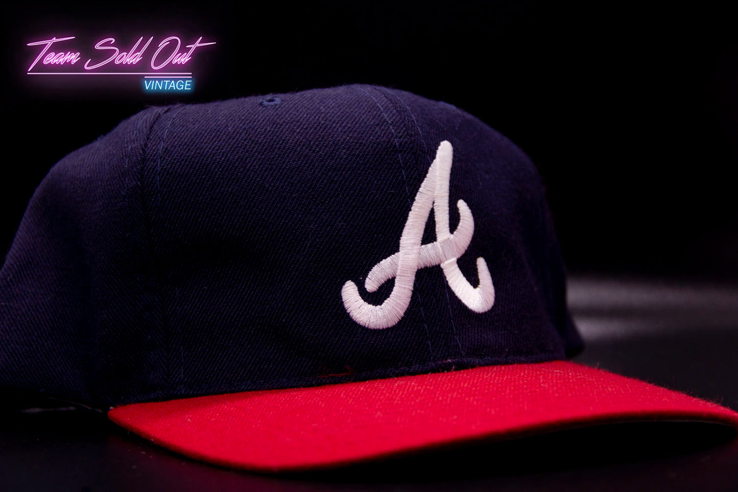 Vintage American Needle Atlanta Braves Plain Logo Snapback Hat MLB