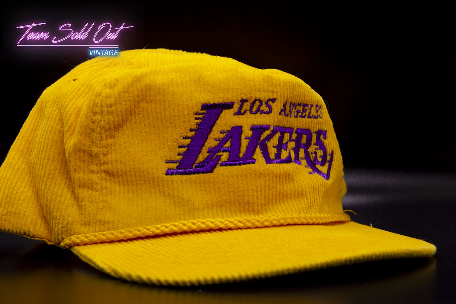 Vintage Ama Pro Motion Script Los Angeles Lakers Cord Hat NBA