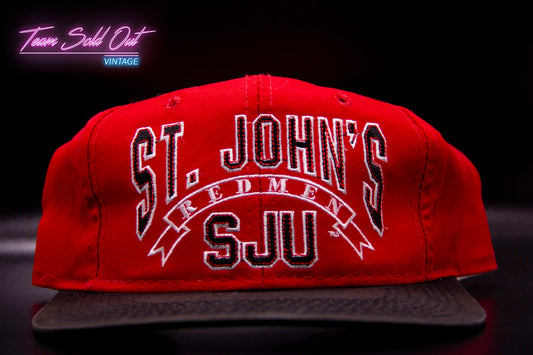 Vintage The Game Glue Tag Youngan ST. Johns SJU Red Men Snapback Hat NCAA