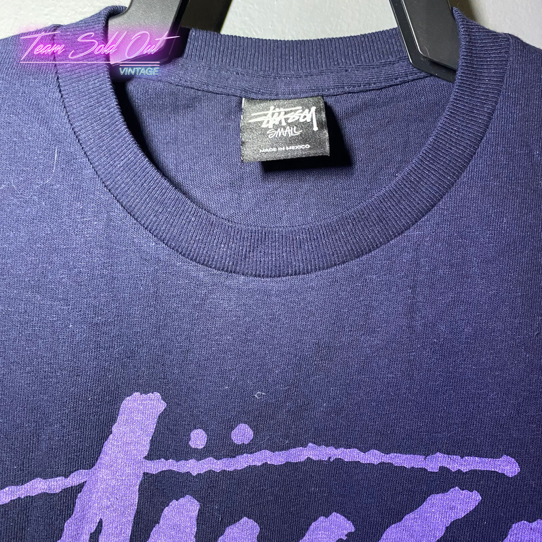 Vintage New Stussy Purple World Tour Tee T-Shirt Small