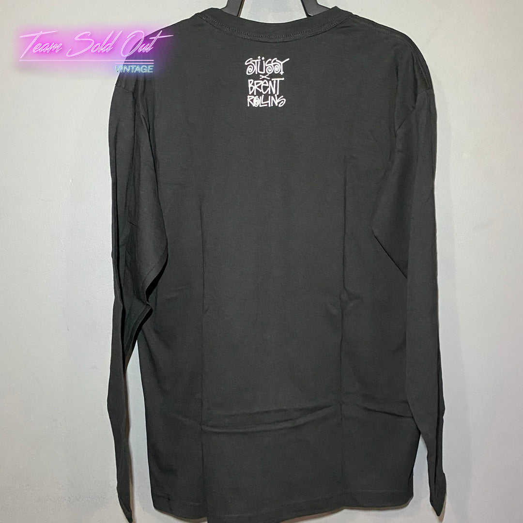 Vintage New Stussy X Brent Rollins Long Sleeve Tee T-Shirt Large