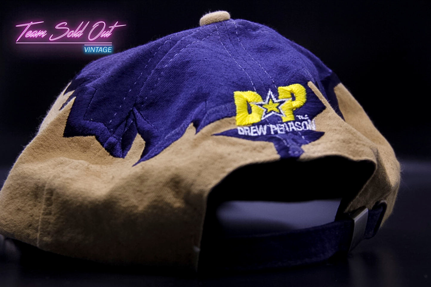 Vintage Drew Pearson Jagged Edge Shockwave Los Angeles Rams Strapback Hat NFL