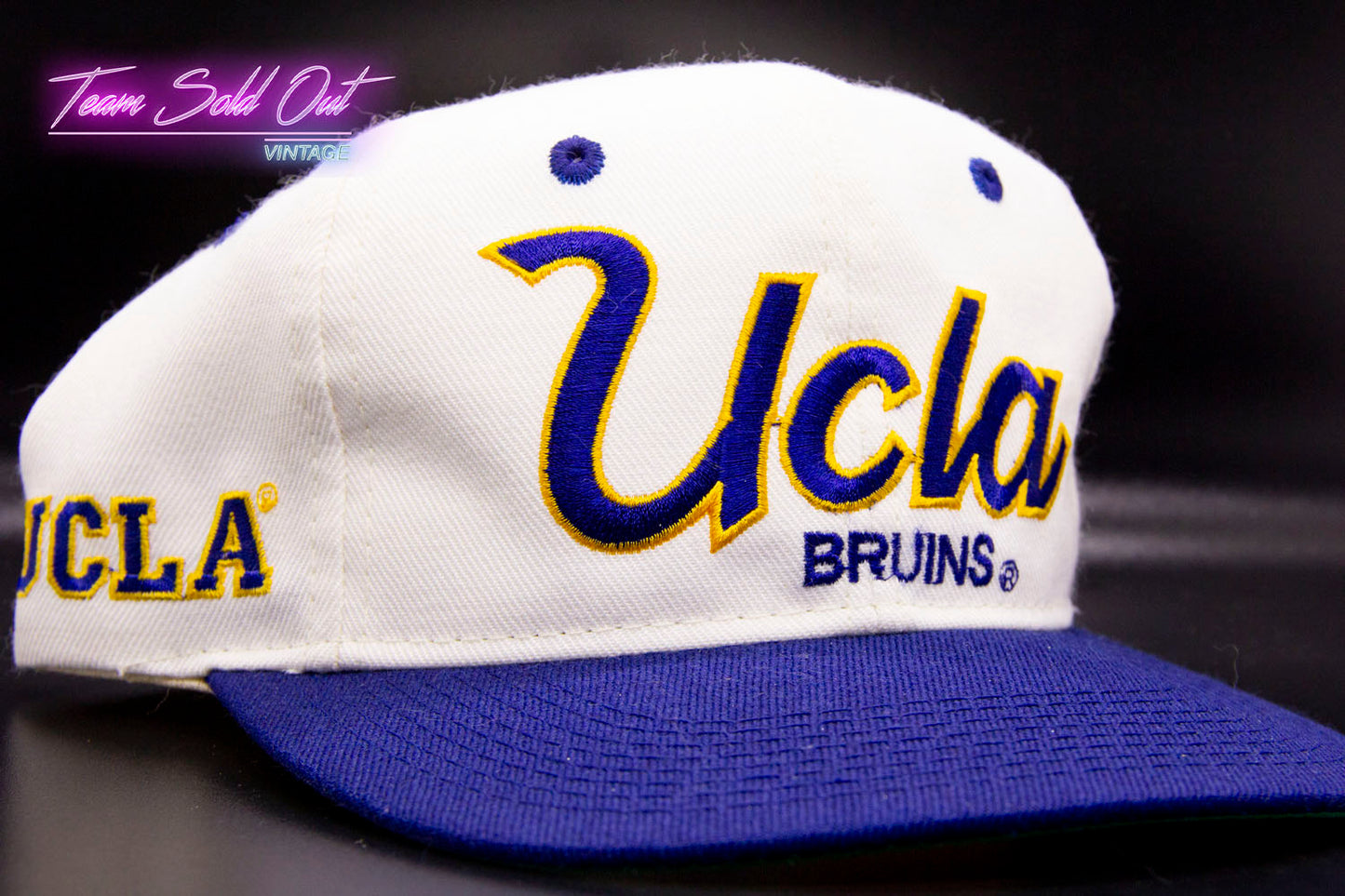 Vintage Sports Specialties UCLA Bruins White Dome Double Script Snapback Hat NCAA