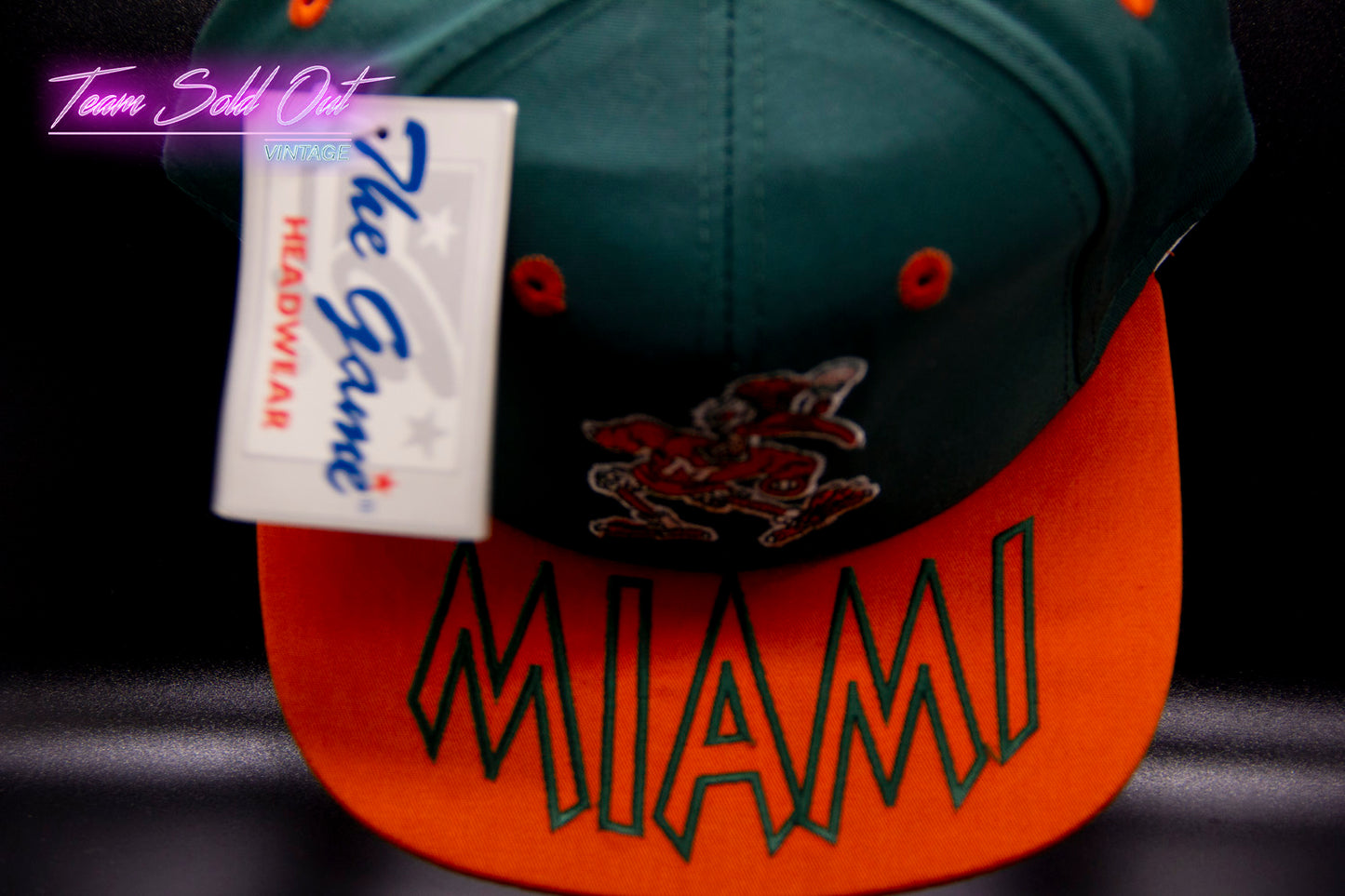 Vintage Apex One University of Miami Hurricanes Plain Logo Snapback Hat NCAA