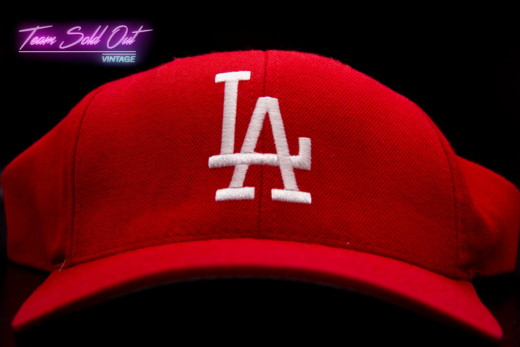 Vintage New Era Black Dome Los Angeles Dodgers Plain Logo Snapback Hat MLB