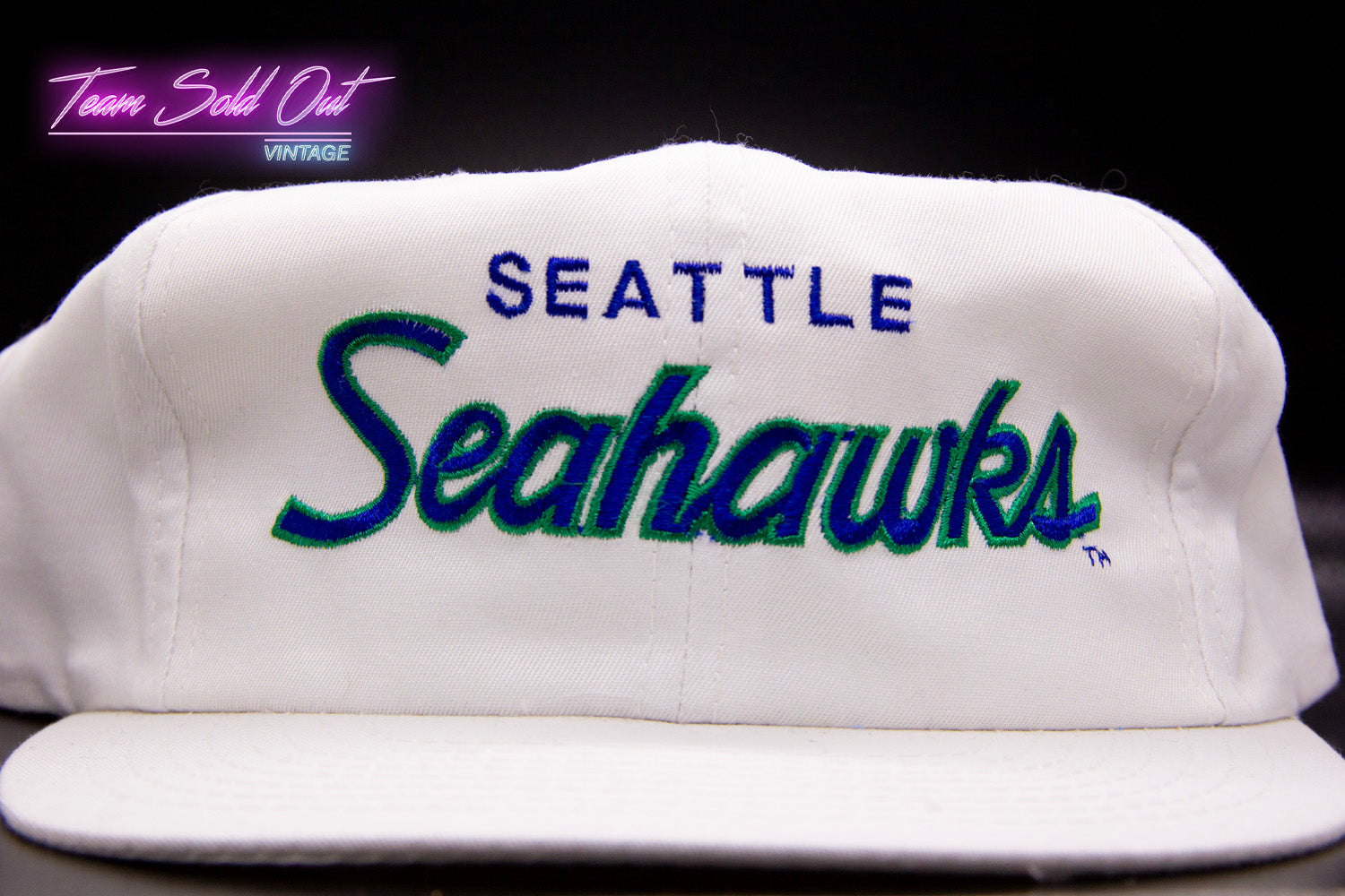 Vintage RARE NWT Seattle Seahawks pinstripe snapback hat by Sports