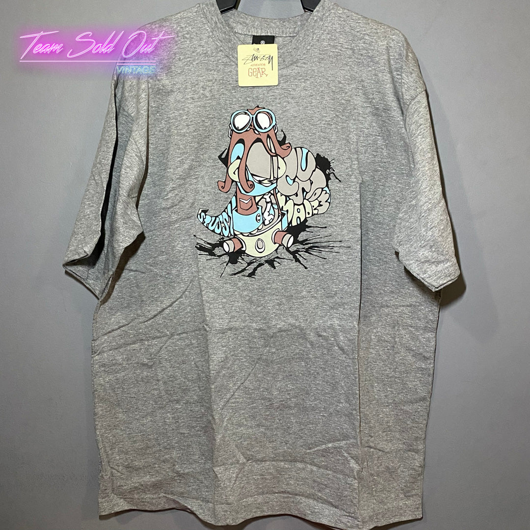 Vintage New Stussy Grey Custom Made (Made In The USA) Tee T-Shirt