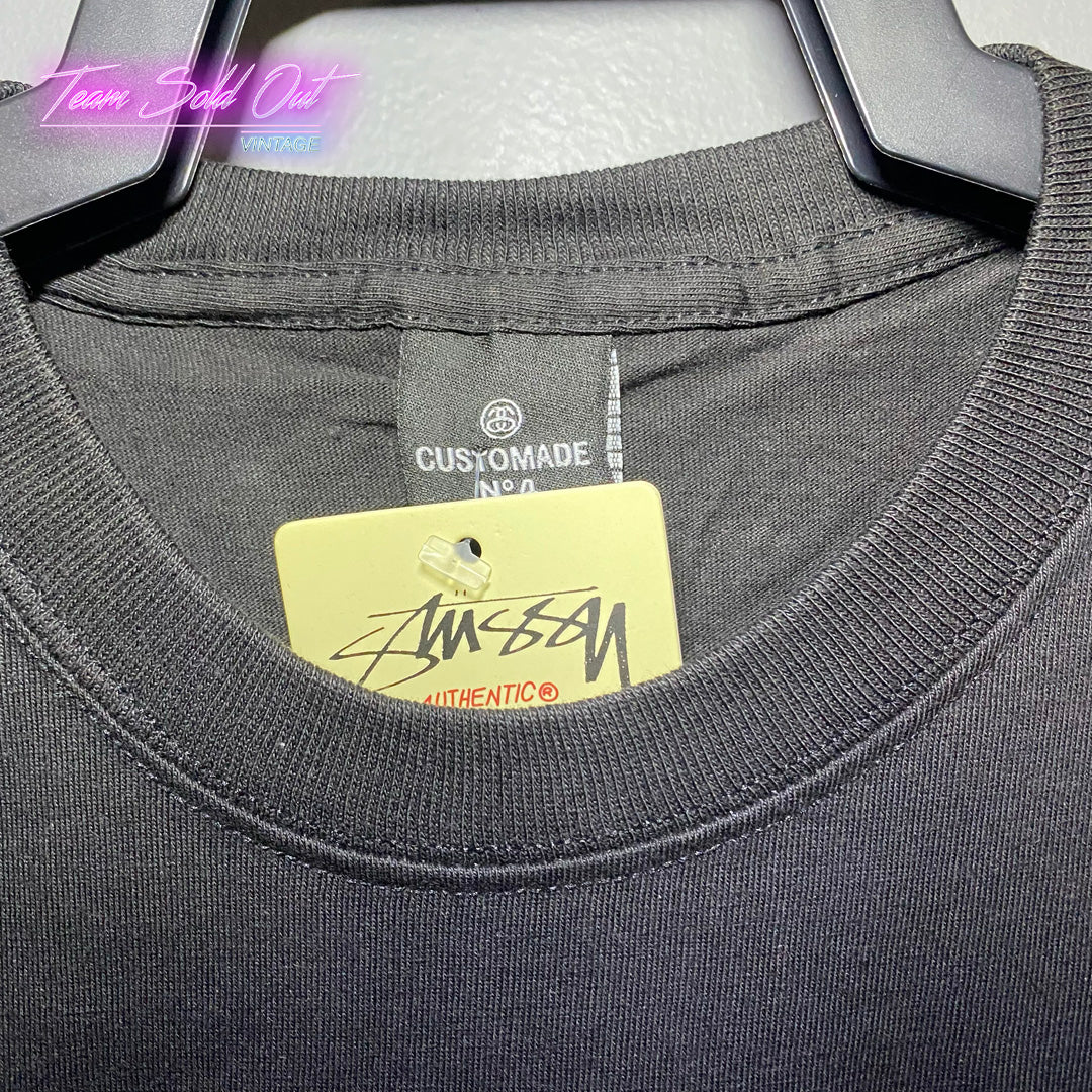 Vintage New Stussy Black Custom Made (Made In The USA)Tee T