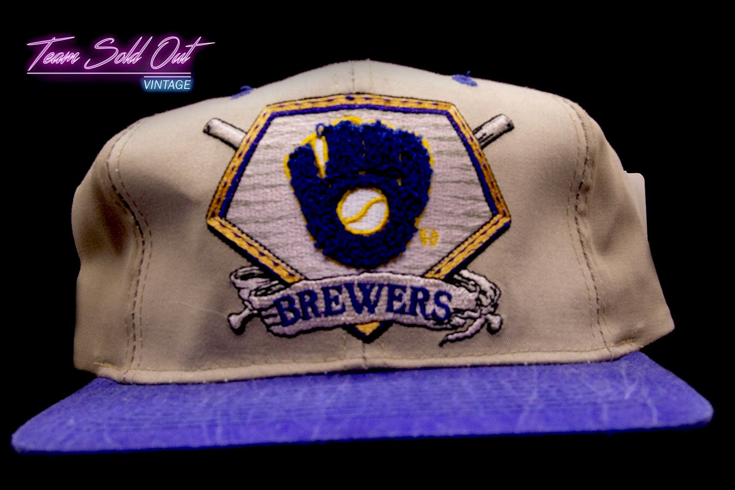 Vintage Starter Paisley Milwaukee Brewers Snapback Hat MLB