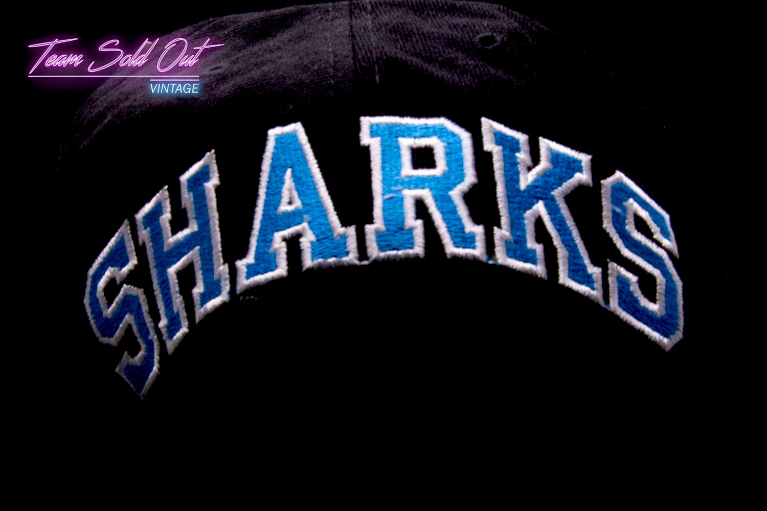 Vintage American Needle Blockhead San Jose Sharks Plain Logo Snapback Hat NHL