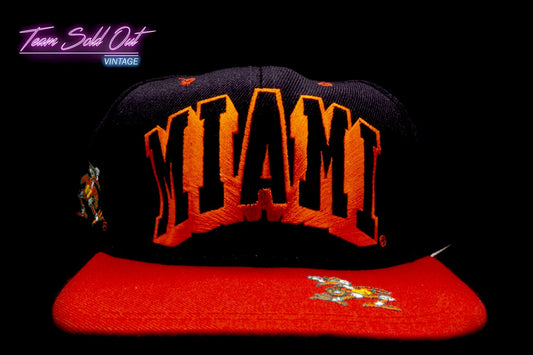 Vintage Cap Boy BlockHead Miami Hurricanes Snapback Hat NCAA