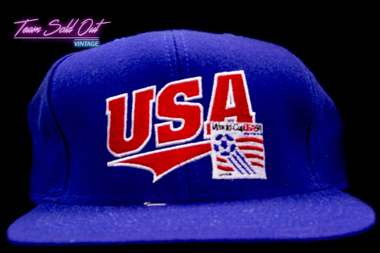 Vintage Nutmeg Mills Stadium Collection World Cup USA 1994 Soccer Snapback Hat