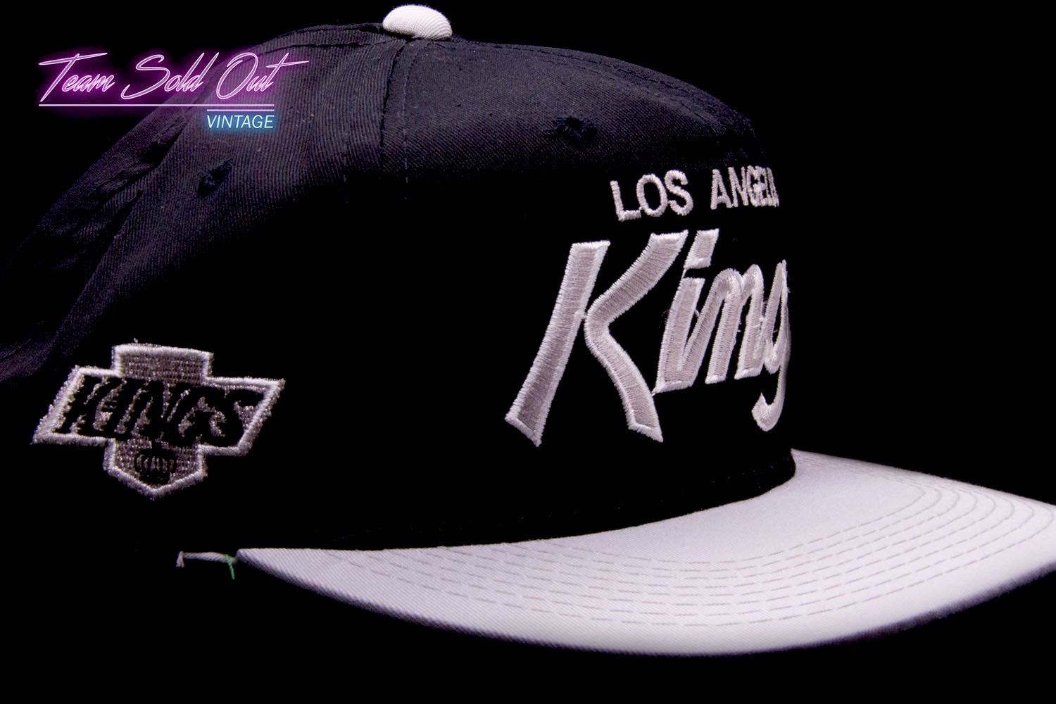 SuprFans - VTG Los Angeles LA Kings Sports Specialties NHL Script Snapback  Cap Hat Rare NWA